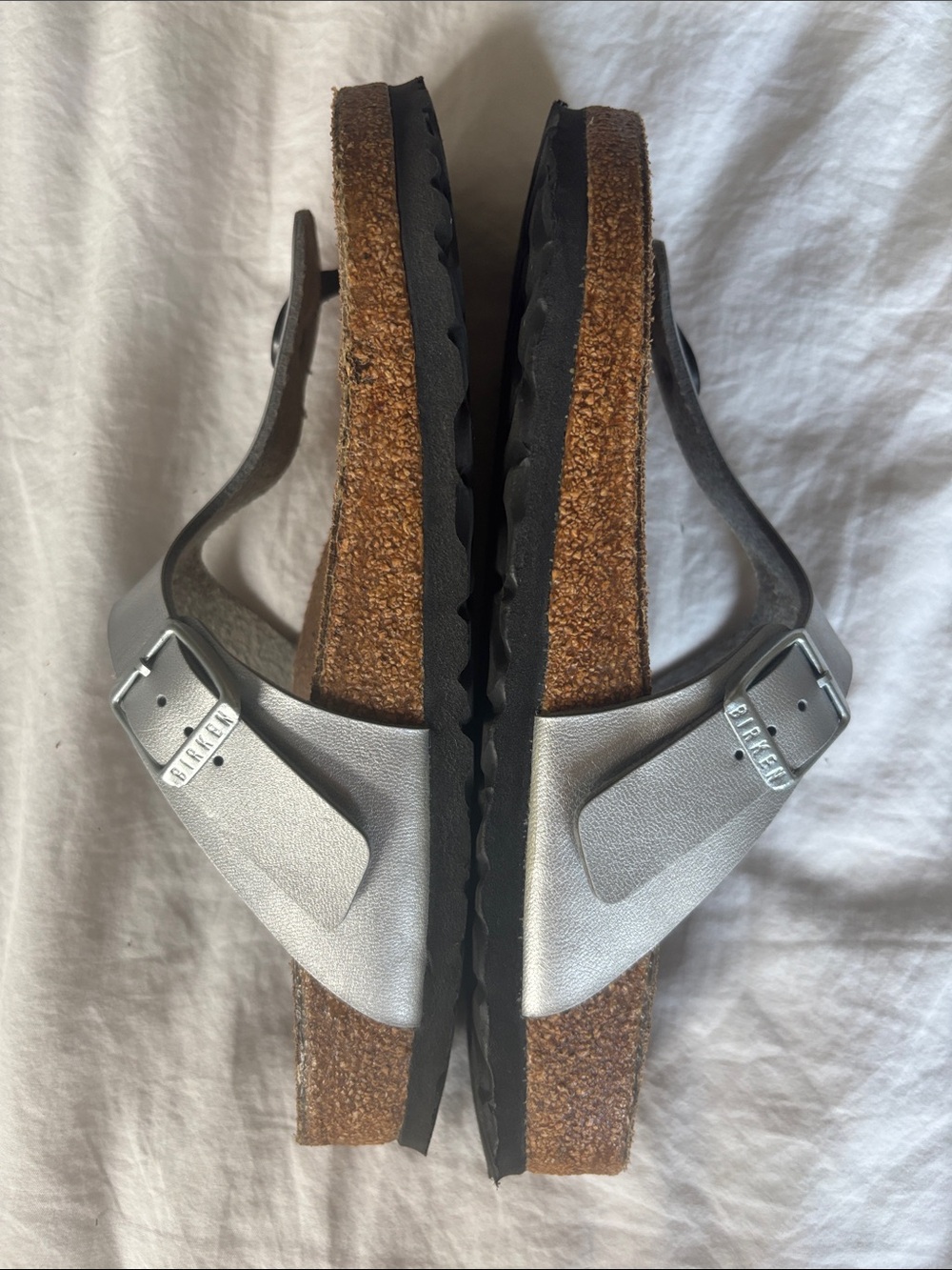 EUC Birkenstock Gizeh Birko-Flor in Silver, 37 - Picture 3 of 9